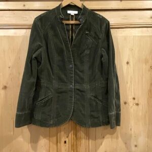 Coldwater Creek Women's Green Corduroy Jacket Size 12